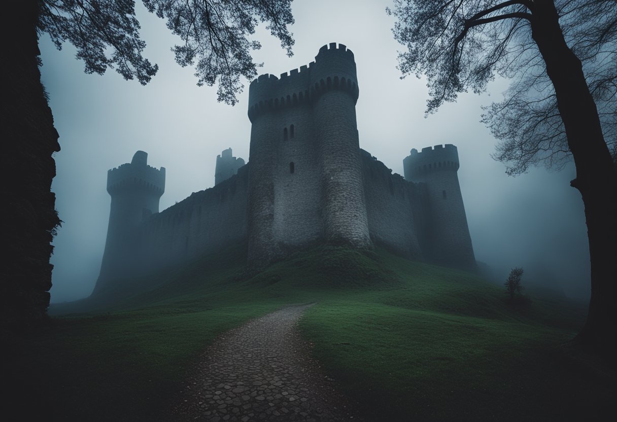 The Haunted Castles of Ireland and Scotland - An eerie mist shrouds the ancient castles, their crumbling walls and looming towers hinting at centuries of haunting legends and mysterious tales