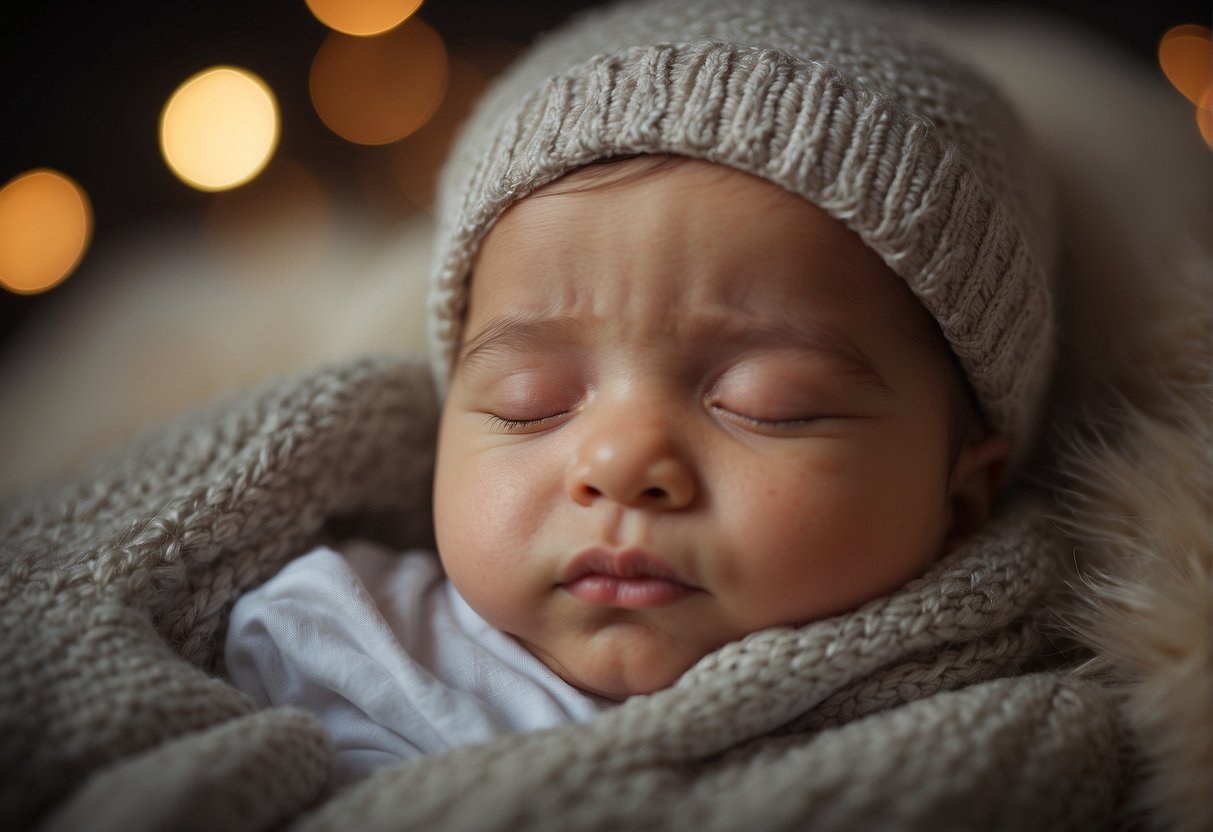 A baby peacefully sleeps, hands resting behind head