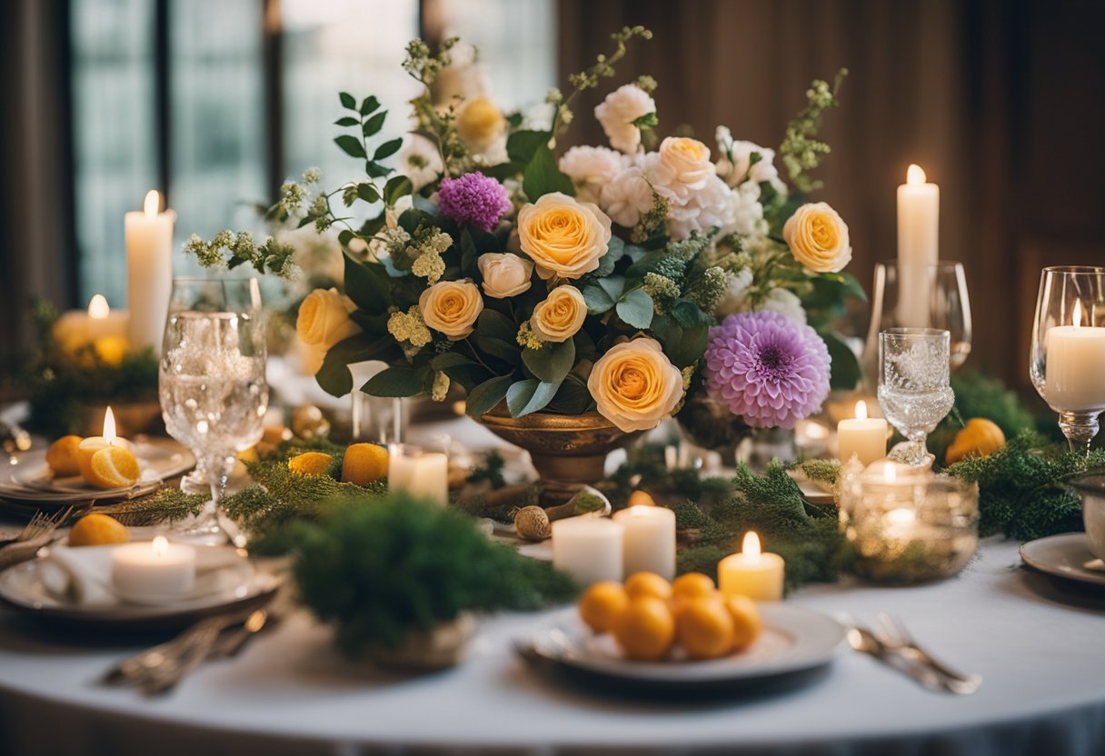 Language of Flowers: A table adorned with a variety of vibrant and fragrant seasonal and special occasion florals, each carefully arranged to convey historical meanings and modern messages