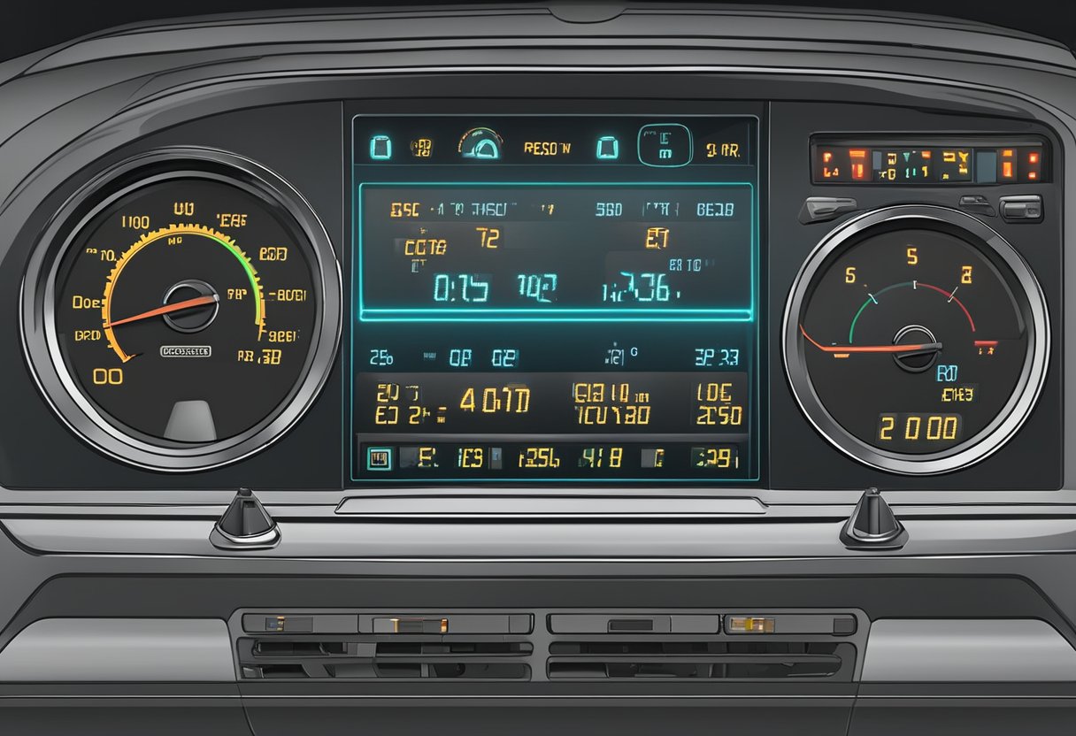 A motorcycle dashboard displays "Error Code P0562: System Voltage Low" as the engine struggles to start, with dim lights and sluggish performance