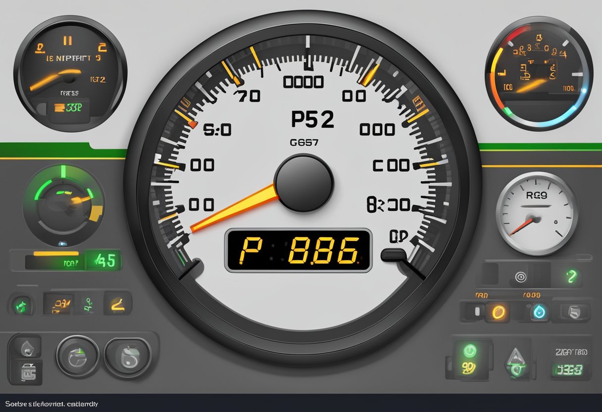 A motorcycle dashboard displays error code P0562 with a low voltage warning symbol illuminated