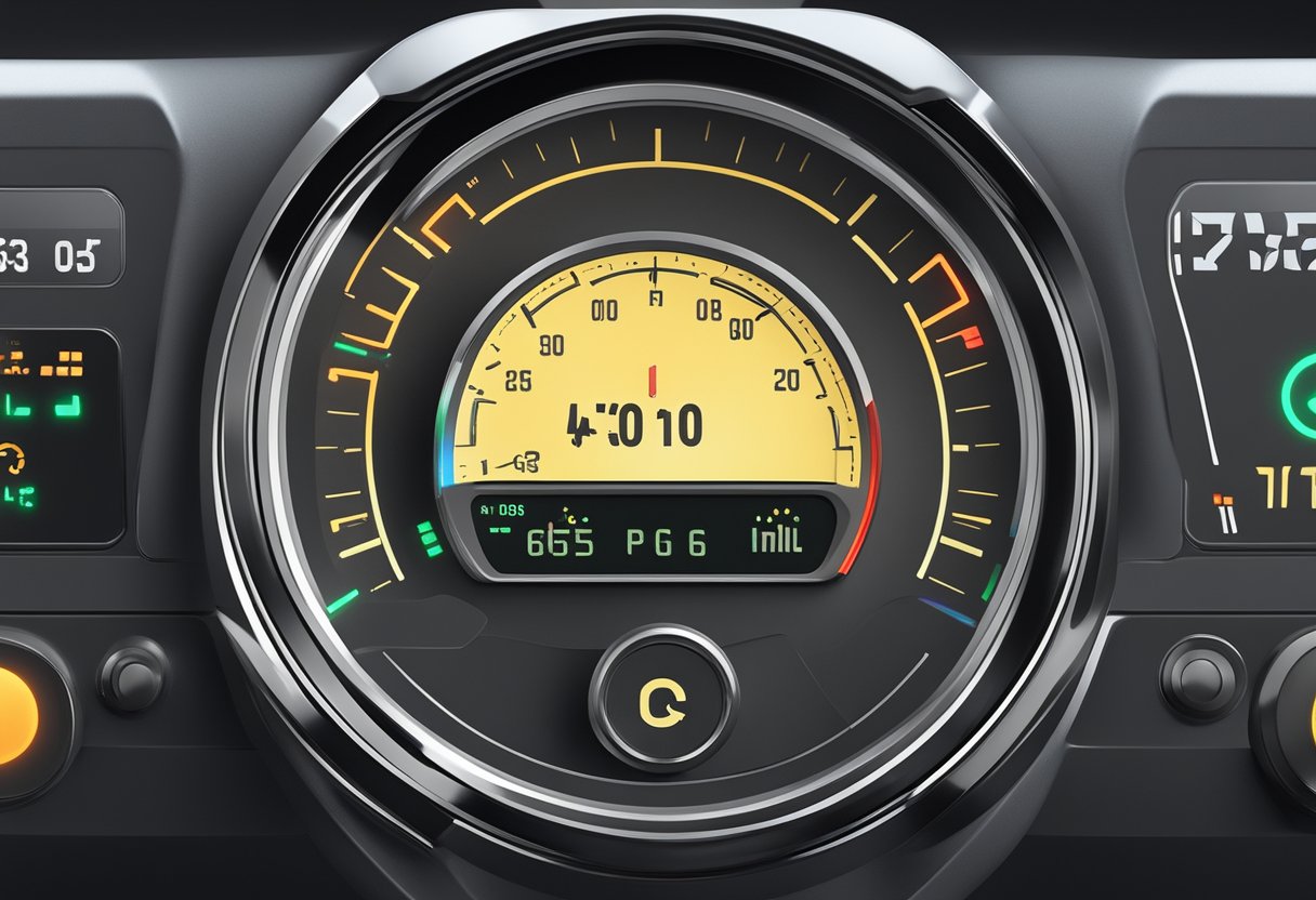 A motorcycle dashboard displaying the error code P0650 with a lit Malfunction Indicator Lamp (MIL) symbol
