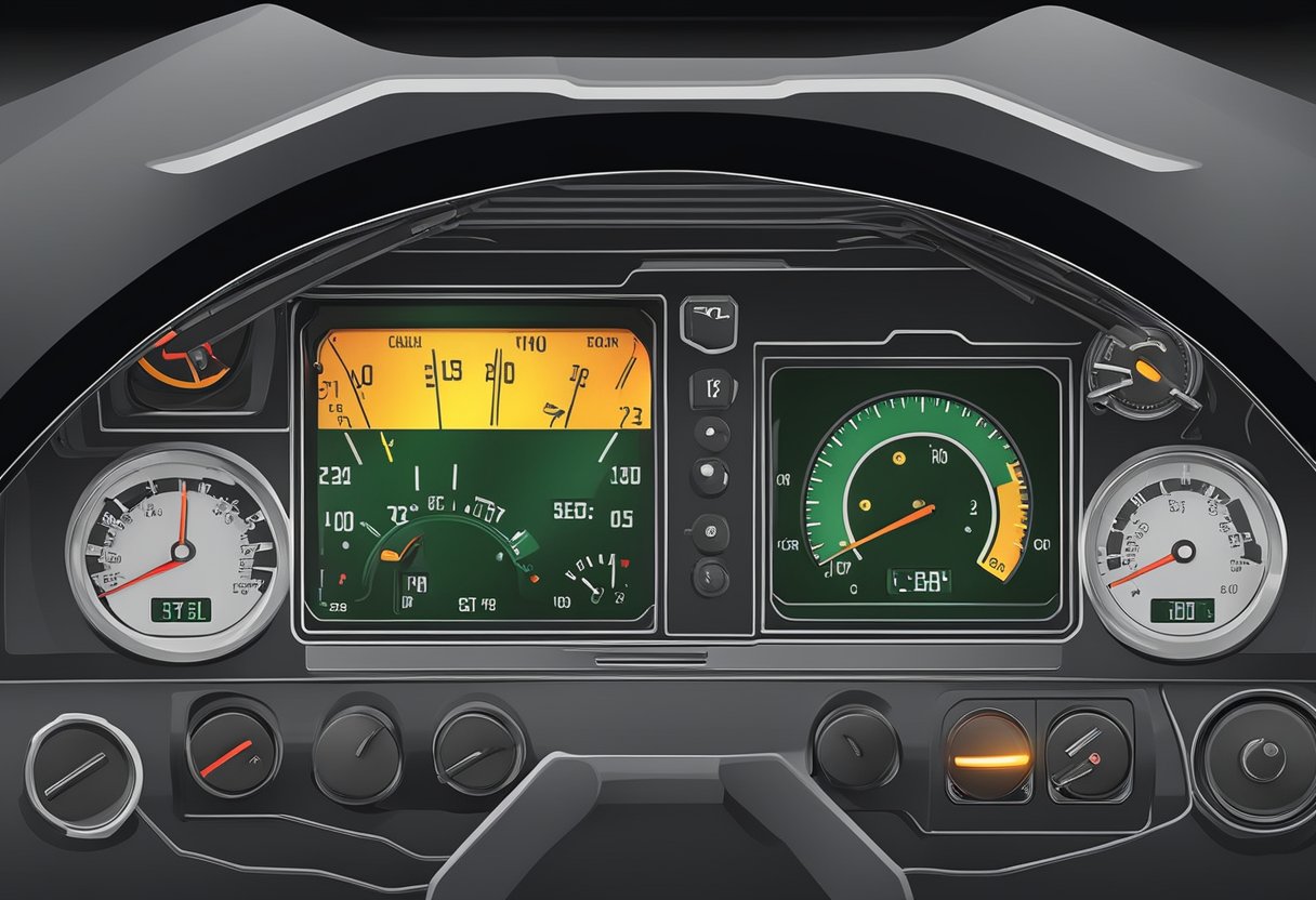 A motorcycle dashboard with a lit malfunction indicator lamp (MIL) and a malfunctioning control circuit