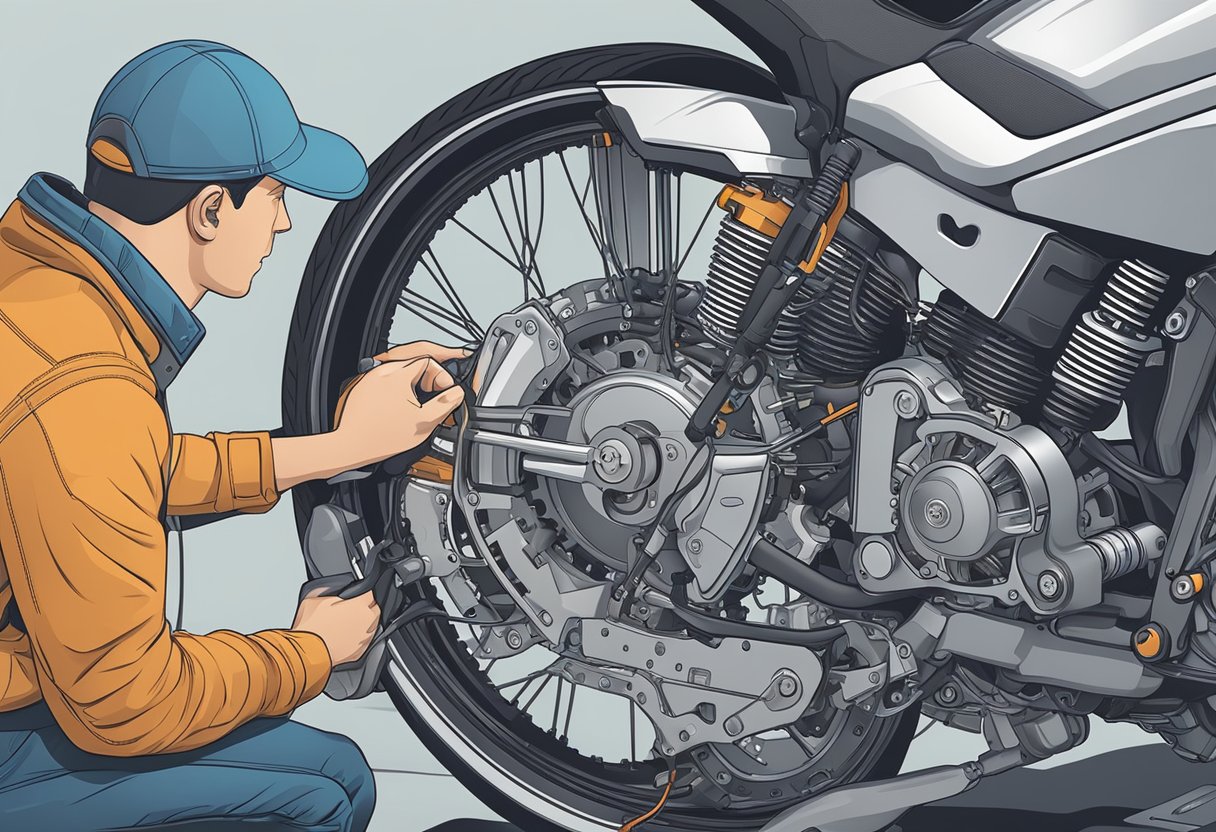 A motorcycle with error code P0741 displayed on the dashboard.

A mechanic inspecting the torque converter clutch circuit with diagnostic tools