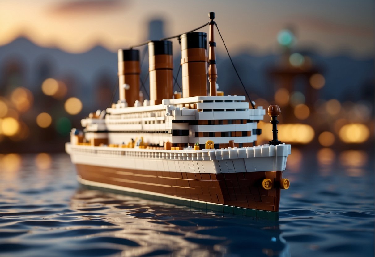The Lego Titanic features intricate detailing and realistic design. It weighs approximately 6.5 pounds