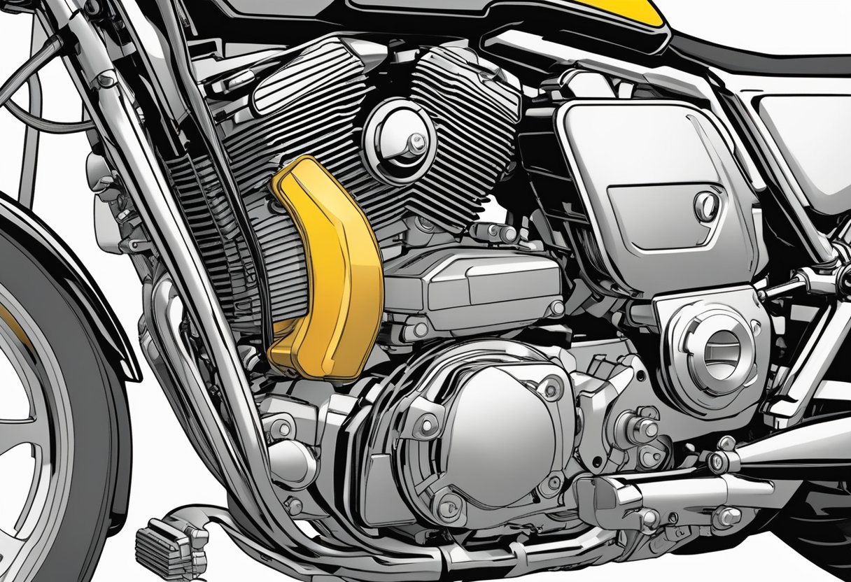 The motorcycle's engine light flashes as the camshaft position sensor malfunctions, causing a circuit error code P0345