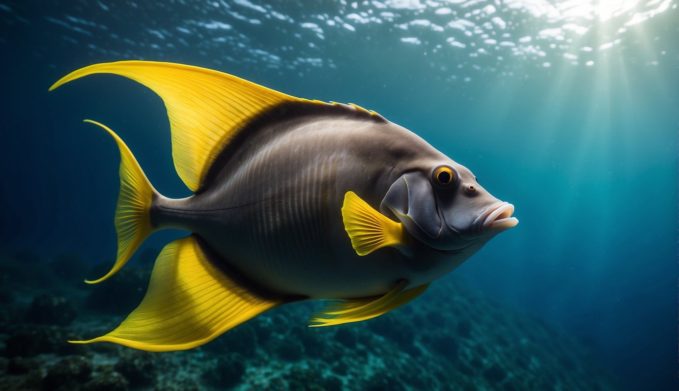 A batfish gracefully glides through the underwater world, its unique fins propelling it forward with ease.

The vibrant colors and unusual body shape make it a fascinating subject for any illustrator