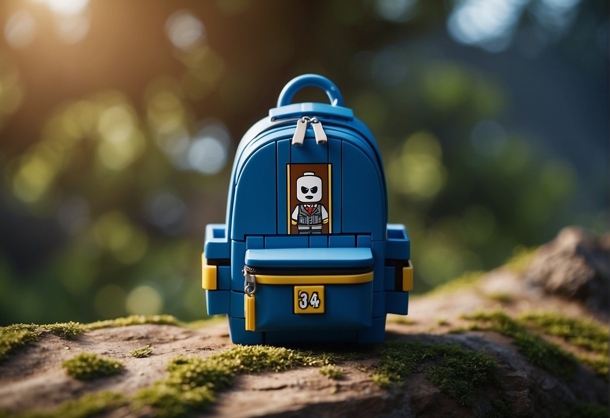 A backpack vanishes in a Lego Fortnite world