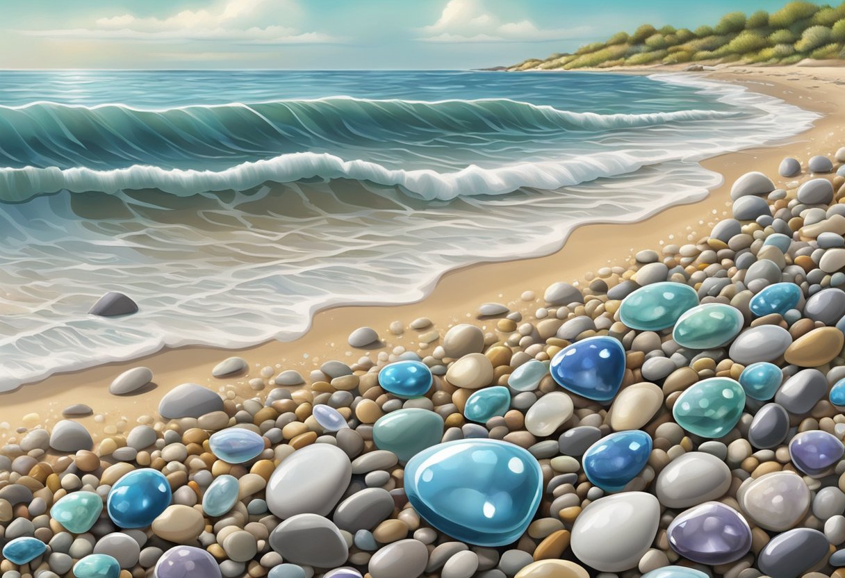 Waves polish pebbles on the shore, turning them into sparkling jewels, known as Cape May diamonds