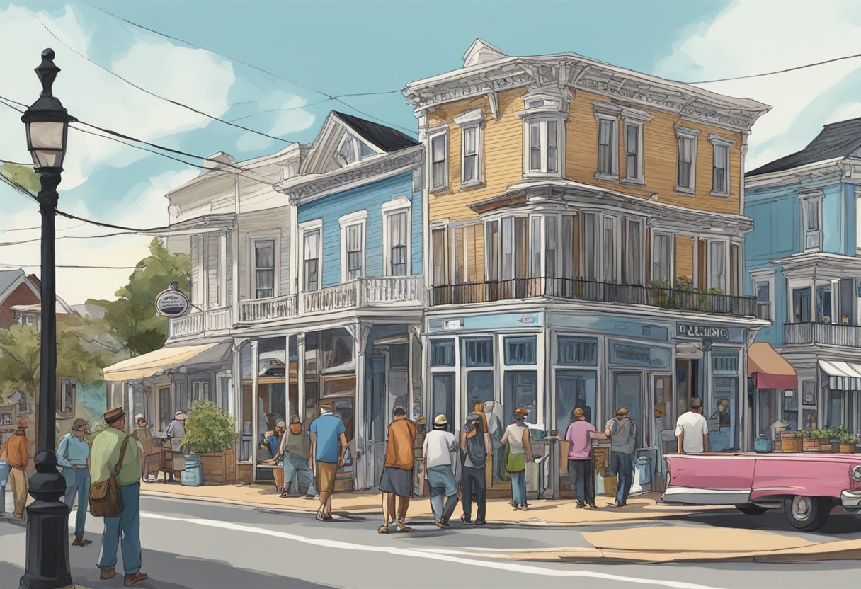 The bustling streets of Cape May, NJ are transformed into a movie set. Cameras roll as actors bring the town to life, capturing the impact of filming on the coastal community