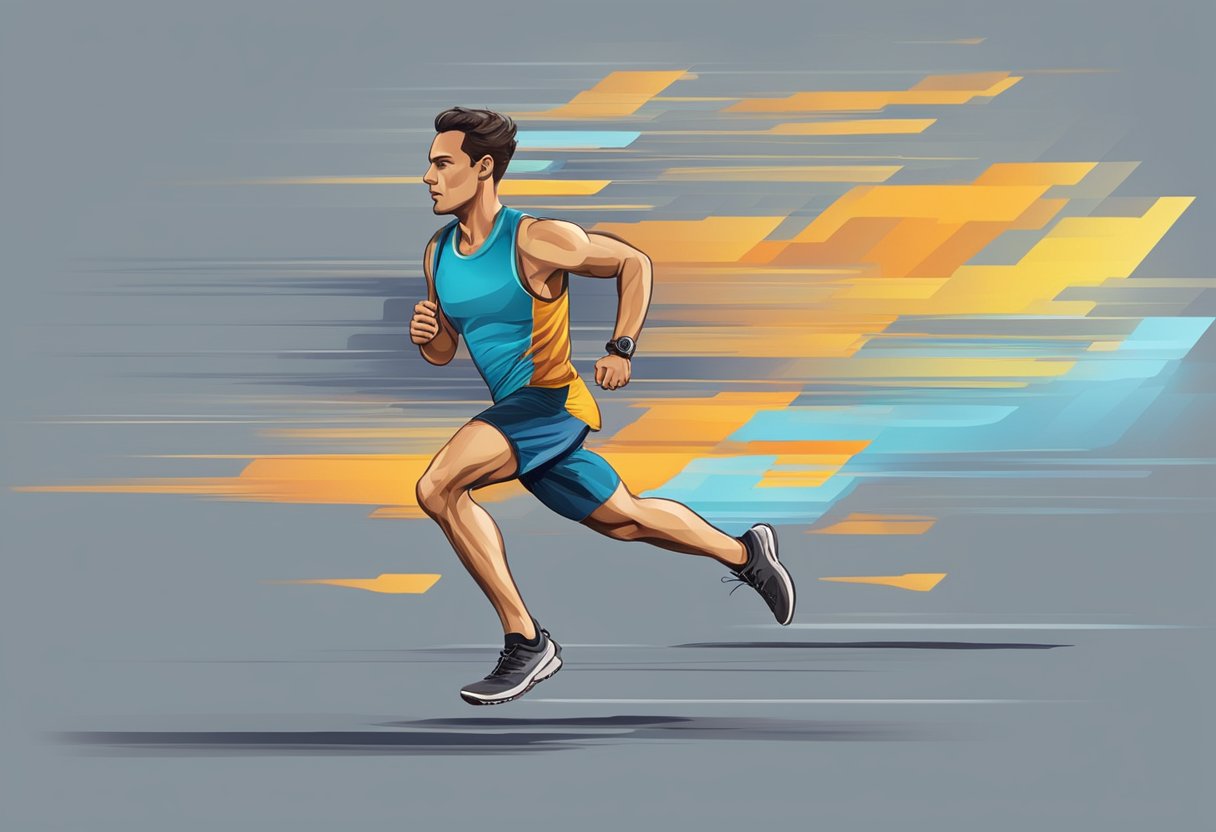 A runner in motion, with efficient strides and proper form, completing a 5k in 26 minutes