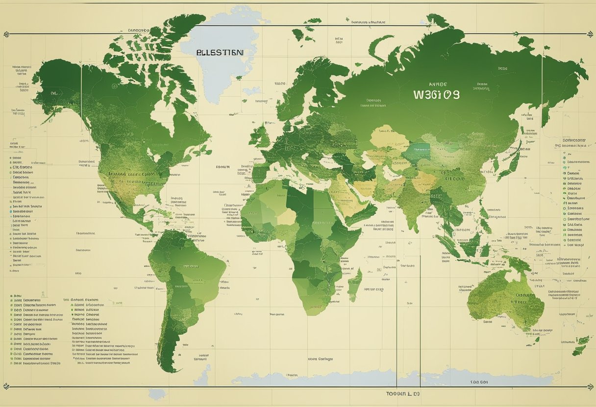 A map showing the distribution of the world's most expensive plants, with the top 10 highlighted in various regions