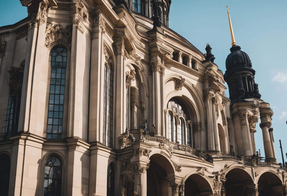 The grand Archdiocese and Governance catholic churches in Berlin, Germany stand tall and majestic, with intricate architectural details and towering spires