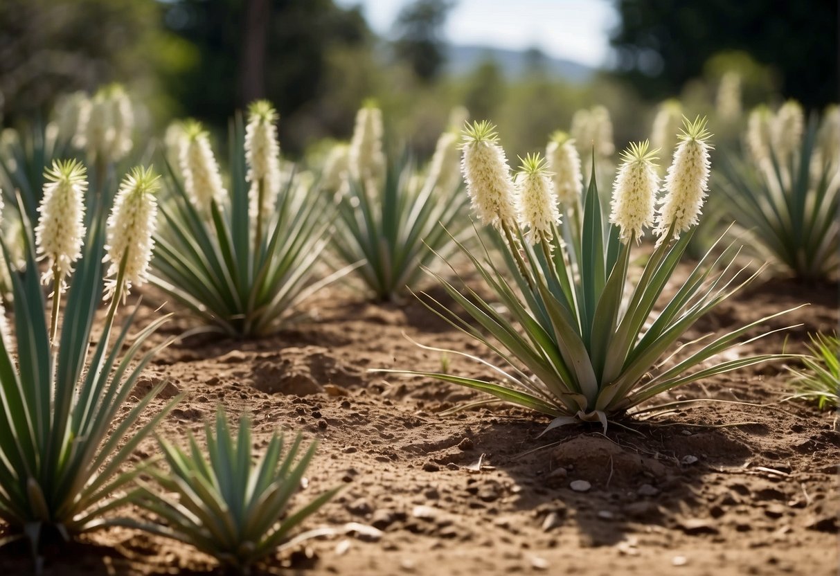 Yucca plants thrive in well-drained soil with plenty of sunlight. Feed with a balanced fertilizer during the growing season
