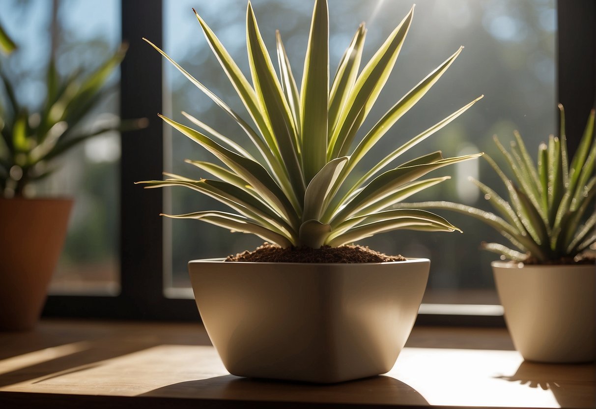 A bright room with indirect sunlight, well-draining soil, and occasional watering for healthy yucca house plants