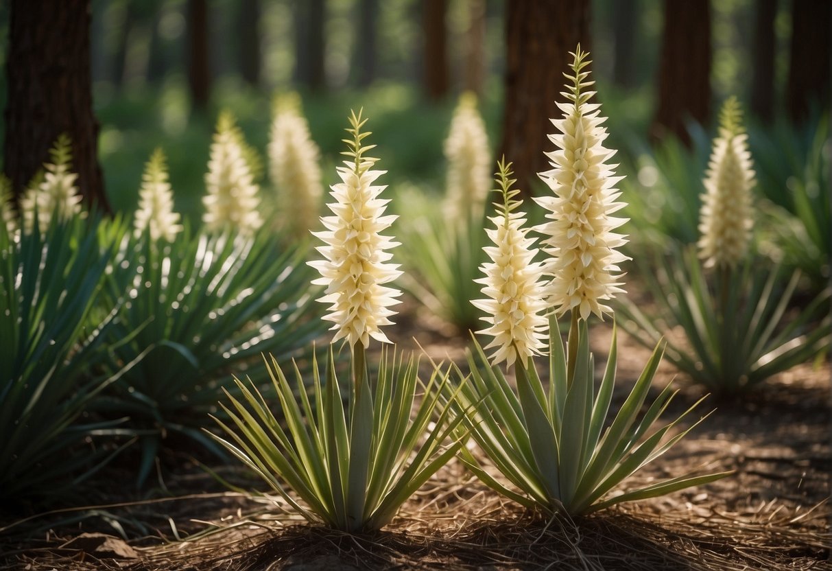 Yucca plants thrive in temperate woodlands. They bask in dappled sunlight filtering through the trees, while their roots absorb rich, well-draining soil. They require minimal care, as they are adapted to the natural conditions of the