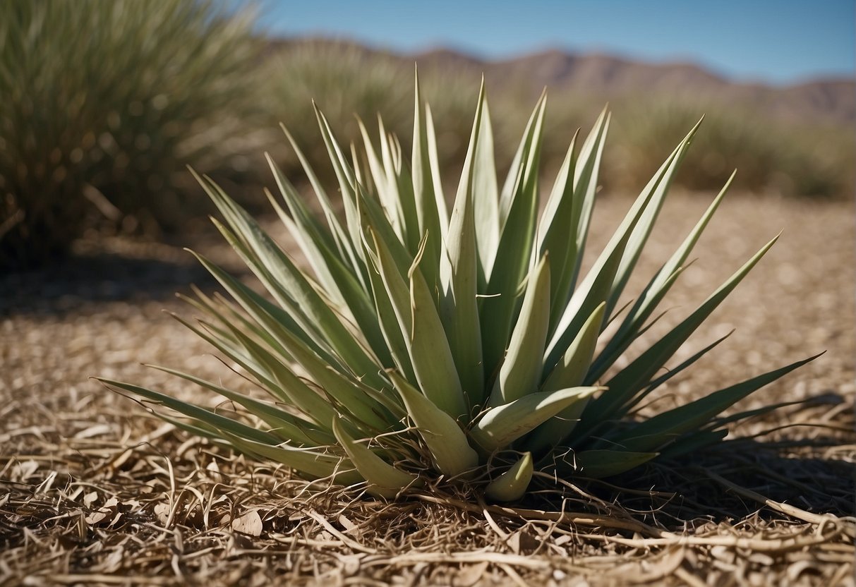 Yucca plants pulled from pasture, roots exposed and discarded