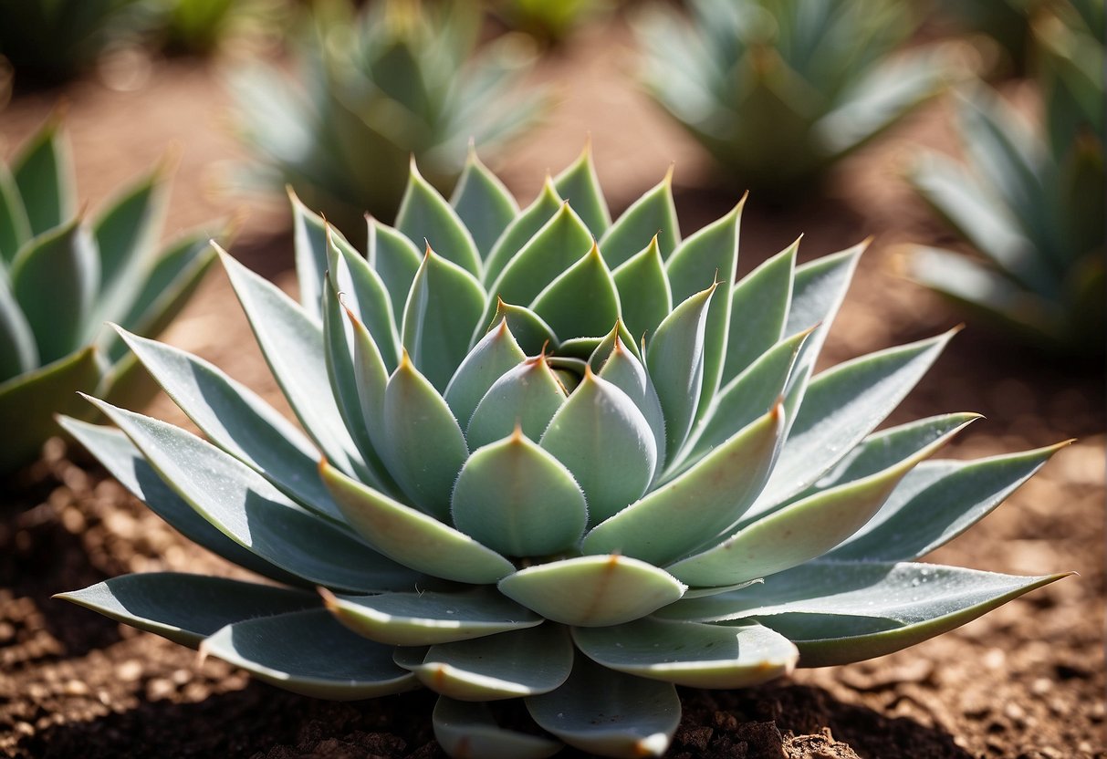 Agave: succulent with rosette leaves, native to Americas. Yucca: shrub with sword-like leaves, native to Americas and Caribbean