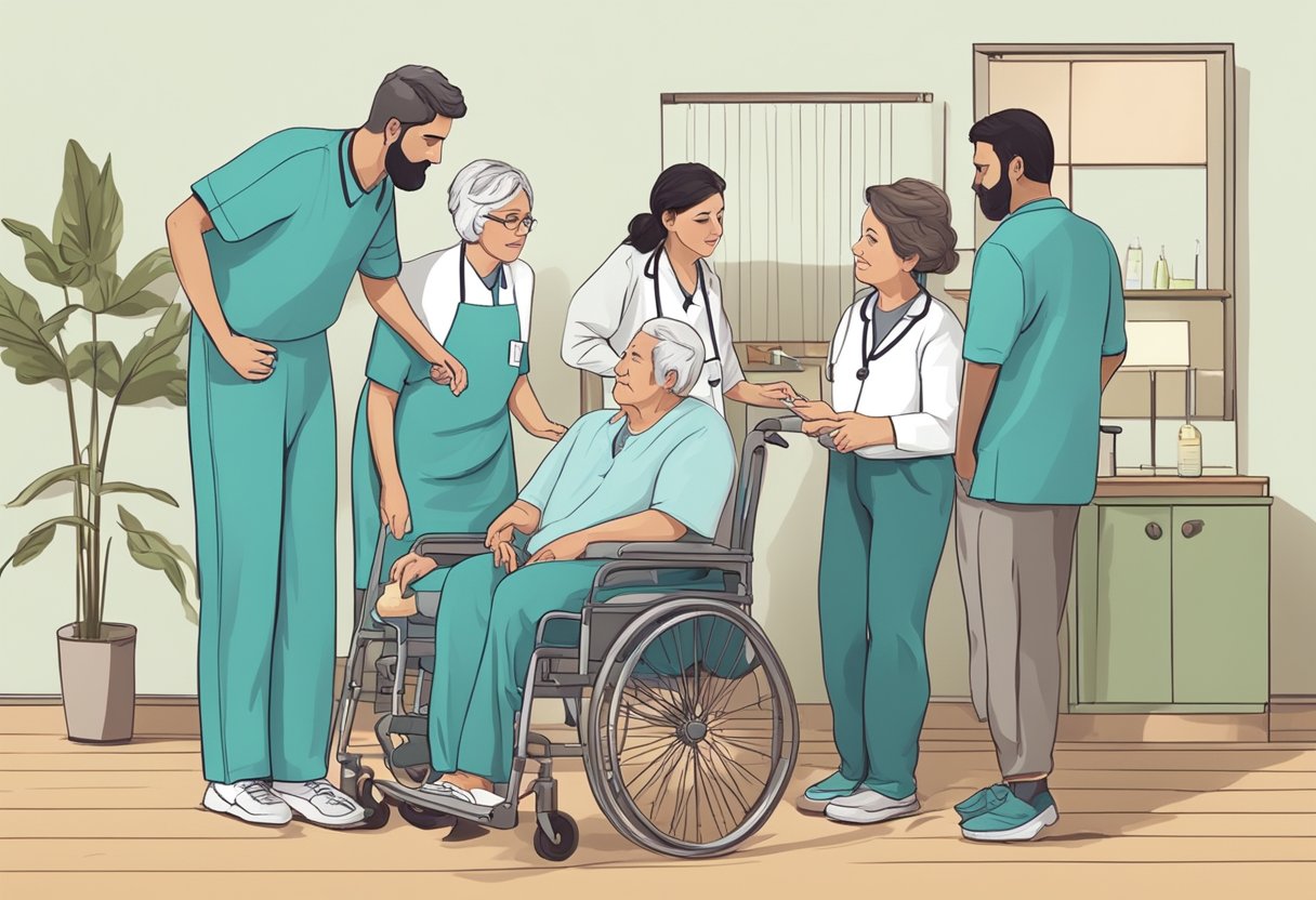 Como Conseguir Internação Involuntária Gratuita: Guia Prático de Acesso 4 A caring support team assists a distressed family seeking free involuntary hospitalization for a patient