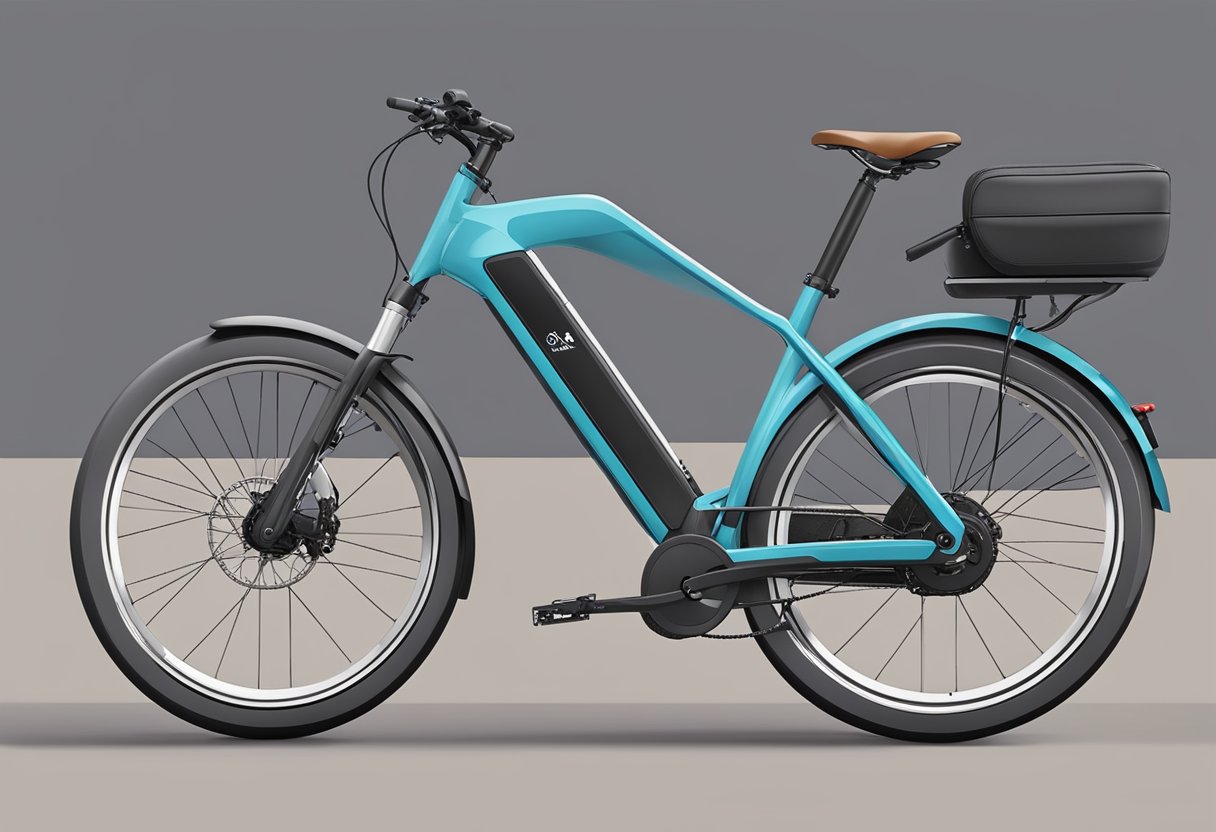 An ebike and traditional bike sit side by side. The ebike appears heavier, with a sturdy frame and larger battery pack