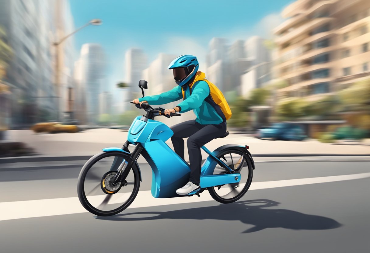 An electric bike zooms along the road without the need for pedaling