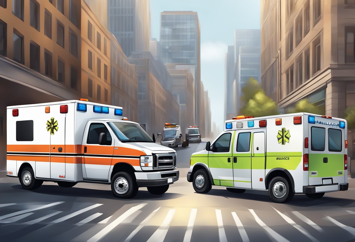 Ambulance companies comply with regulations in a busy urban setting