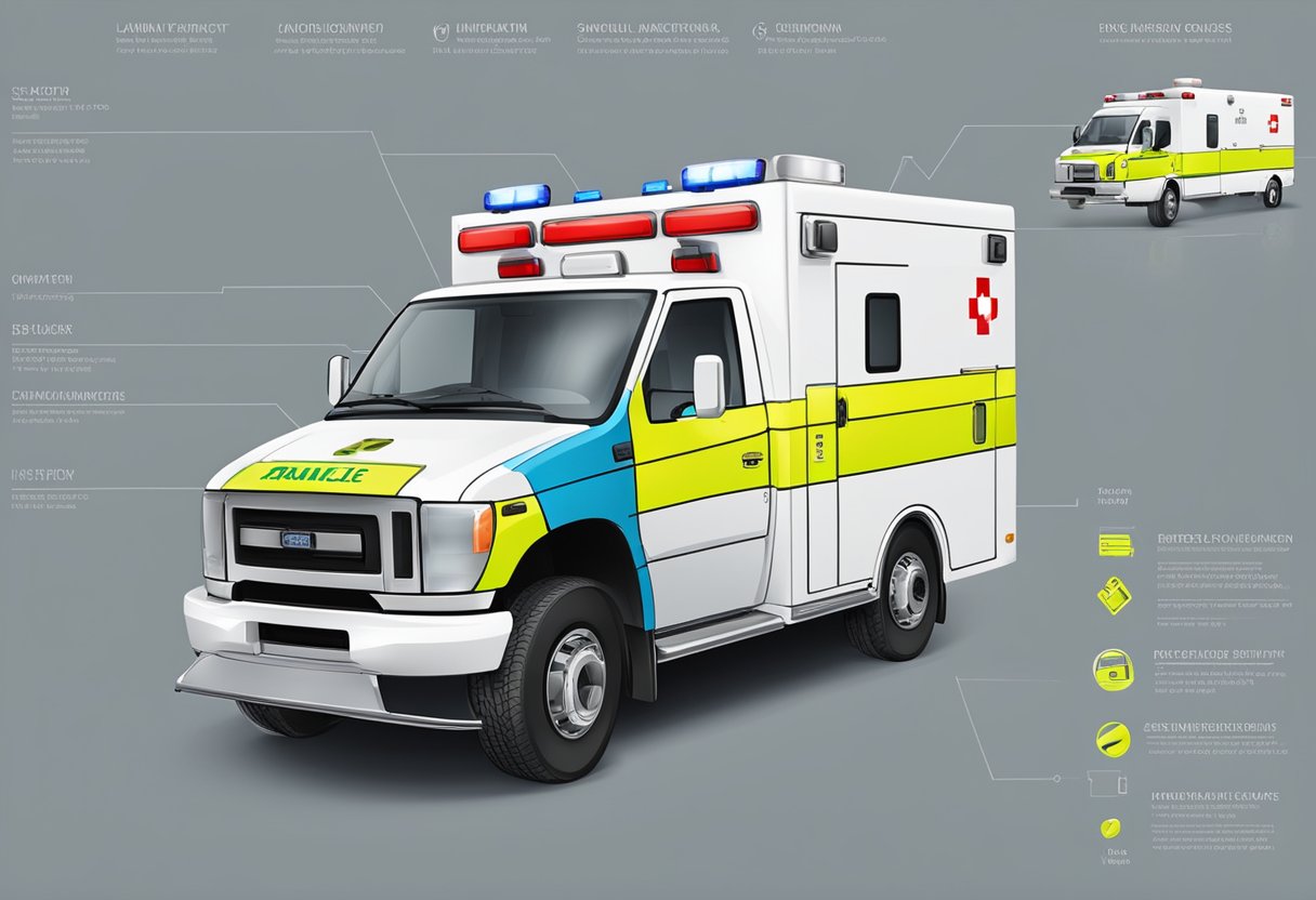 An ambulance with required specifications at a company