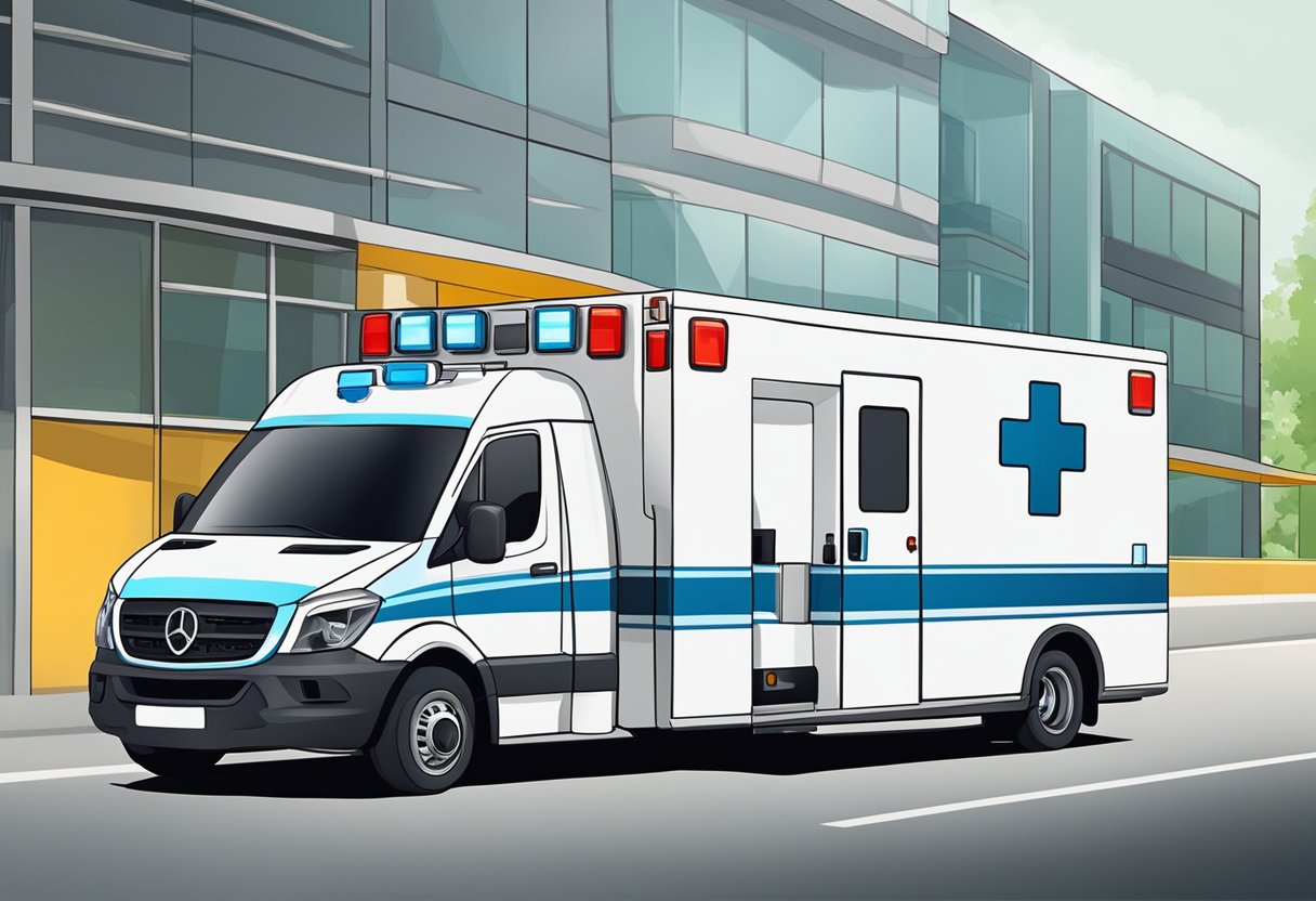 An ambulance is required at inter-hospital transport, per regulations
