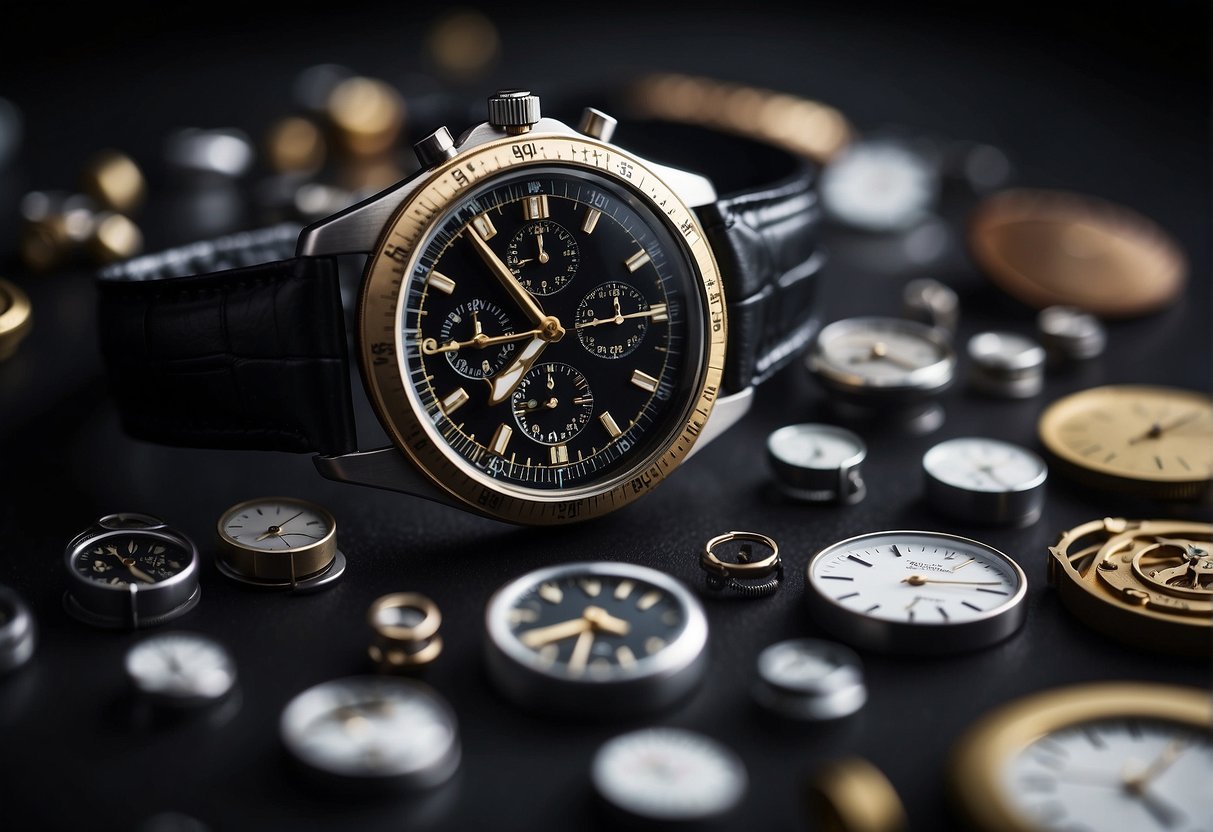 A display of iconic watches worn by astronauts and cosmonauts, showcasing the influence of space exploration on modern timepieces