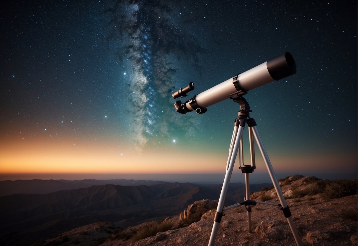 A telescope points towards the night sky, capturing the stars and galaxies. Advanced cameras sit alongside, ready to capture the mysteries of the cosmos