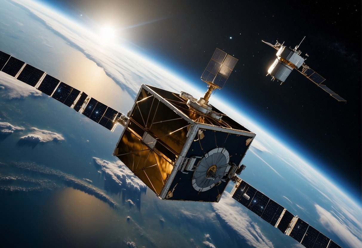 Tether Technologies in Space: A satellite deploys a tether, demonstrating real-world applications in orbit