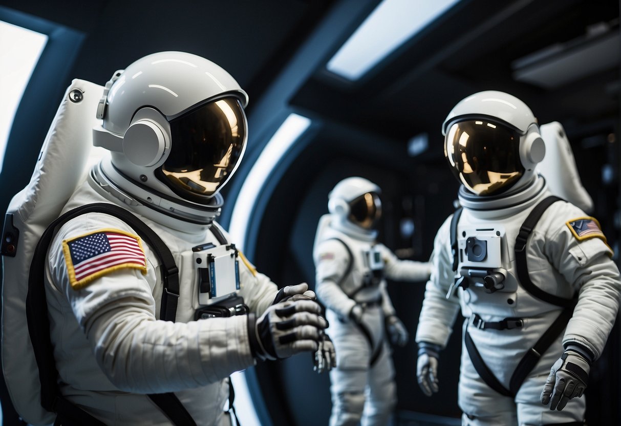 AI and VR haptic suits guide astronauts through simulated spacewalks and tasks. The technology provides realistic sensory feedback for training in a controlled environment