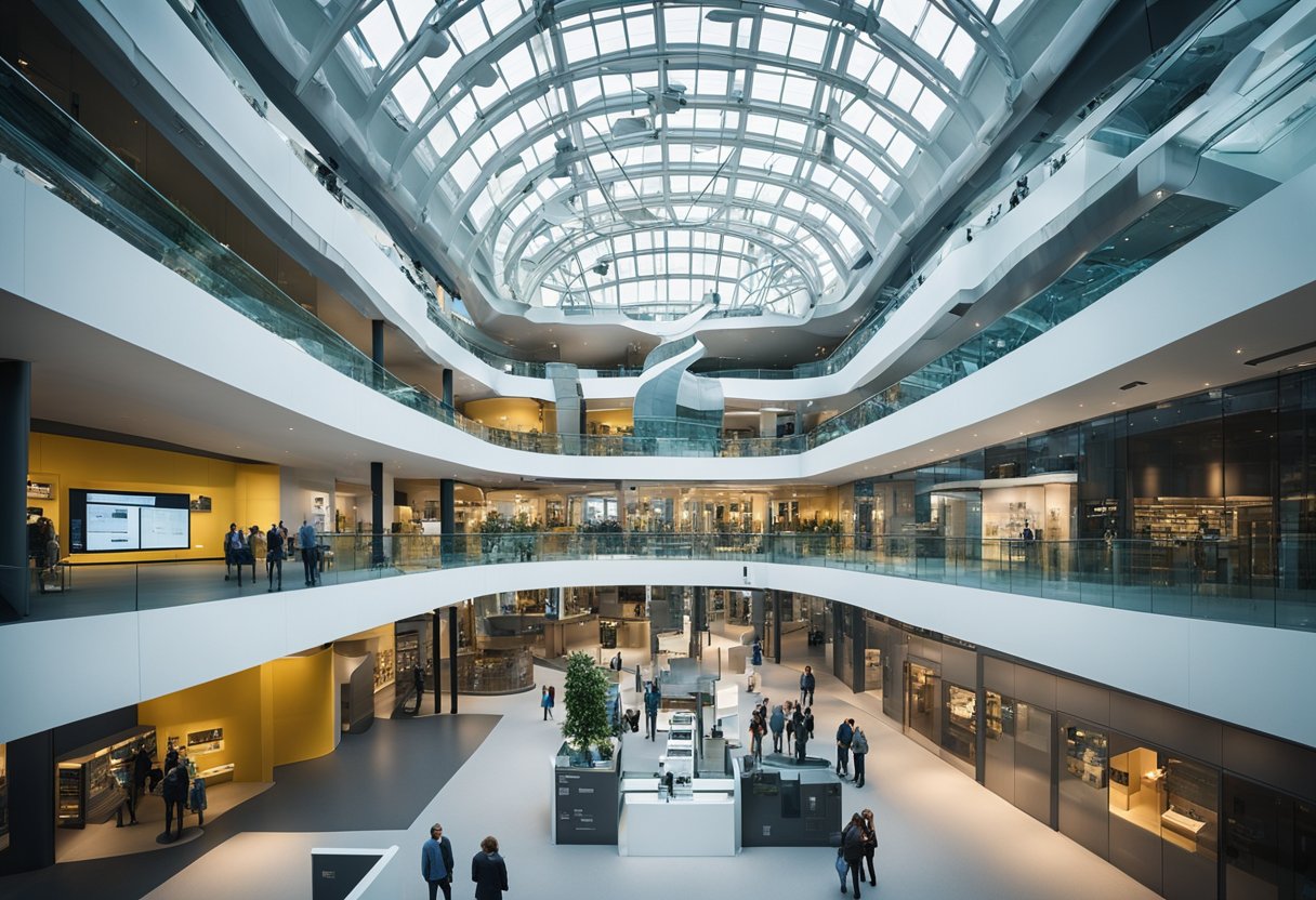 Das Wissenschaftsmuseum in Berlin, Deutschland, zeichnet sich durch moderne Architektur und interaktive Exponate aus, wobei der Schwerpunkt auf Technologie und Innovation liegt