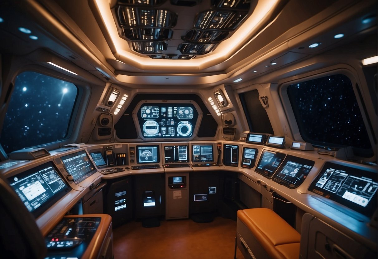 A spacecraft interior with LED lighting, equipment for scientific experiments, and a sense of discovery