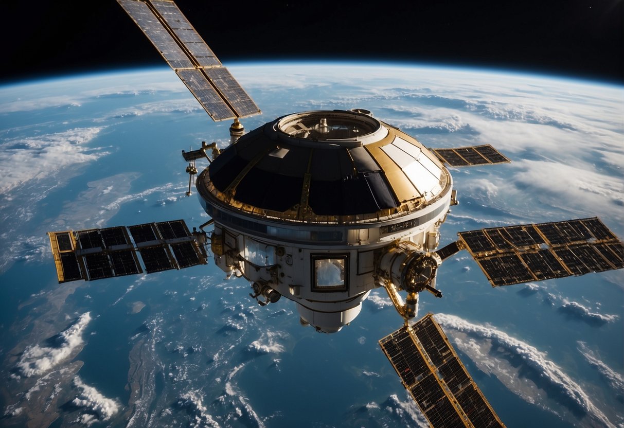 A cupola floats in the vastness of space, its windows offering a stunning view of Earth below. The intricate design and functionality of the space station cupola are evident as it serves as a vital hub for observation and operations