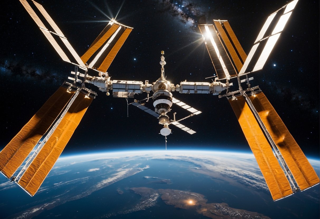 The space station cupola floats above Earth, surrounded by a backdrop of stars and the curvature of the planet. Sunlight glints off the sleek, reflective surface, emphasizing the international collaboration behind its design and construction