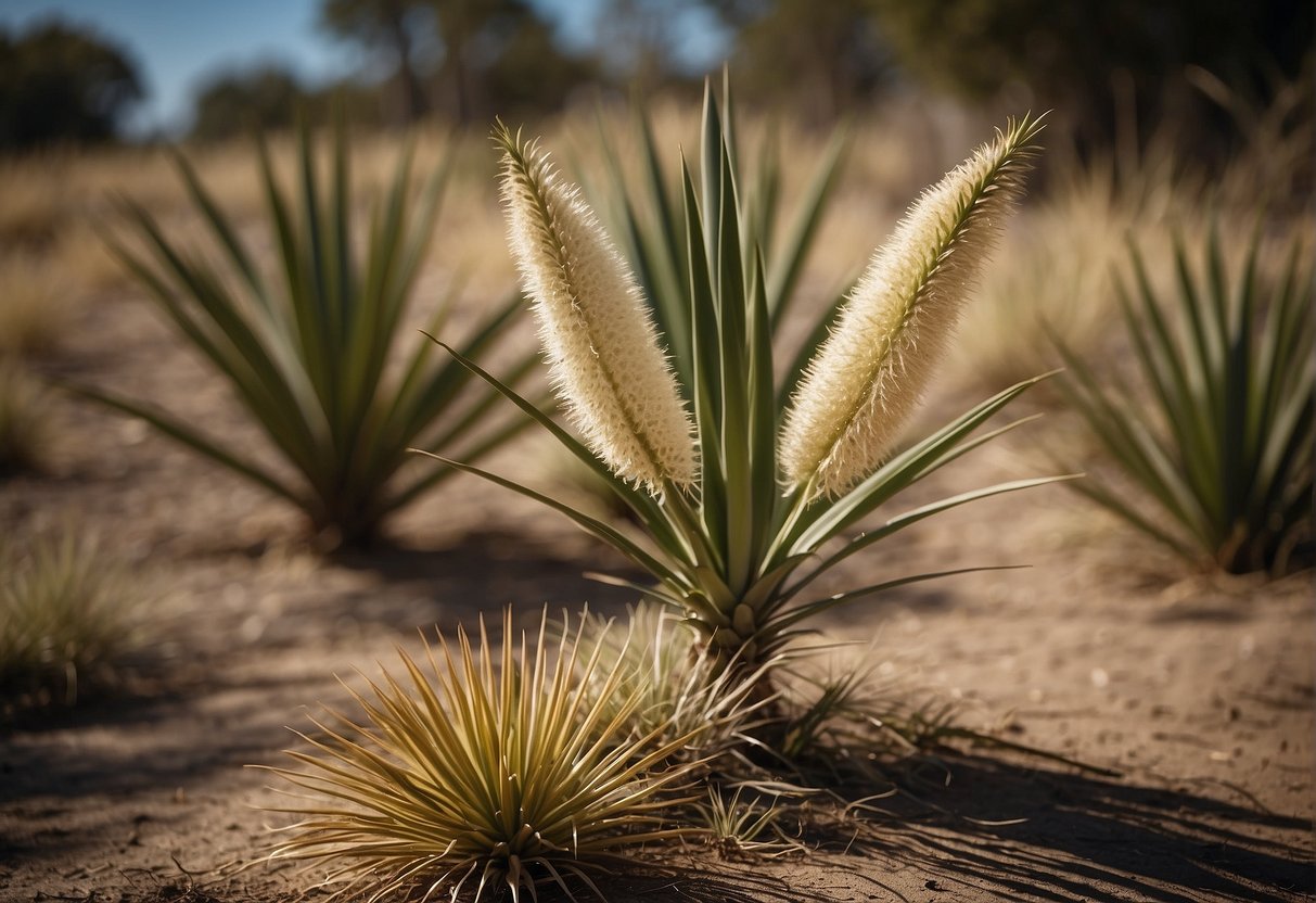 A yucca plant wilts and turns brown as natural remedies are applied