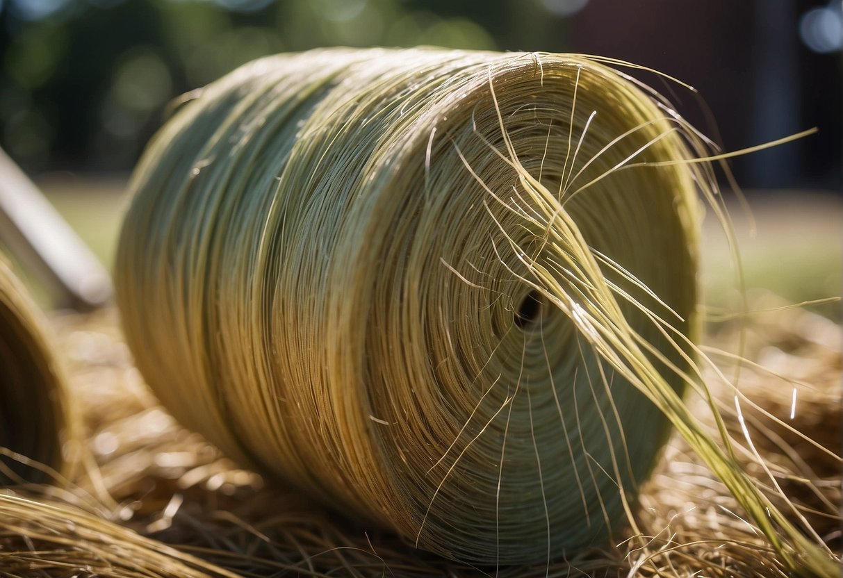 Yucca fibers being harvested, stripped, and twisted into lashing material