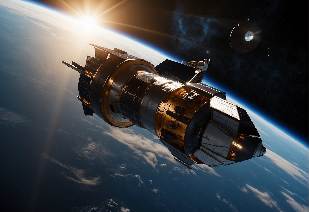 Fuel Efficiency in Spacecraft - A spacecraft's advanced propulsion system propels it through space, utilizing innovative energy-efficient technology. Solar panels and ion thrusters contribute to the spacecraft's fuel efficiency