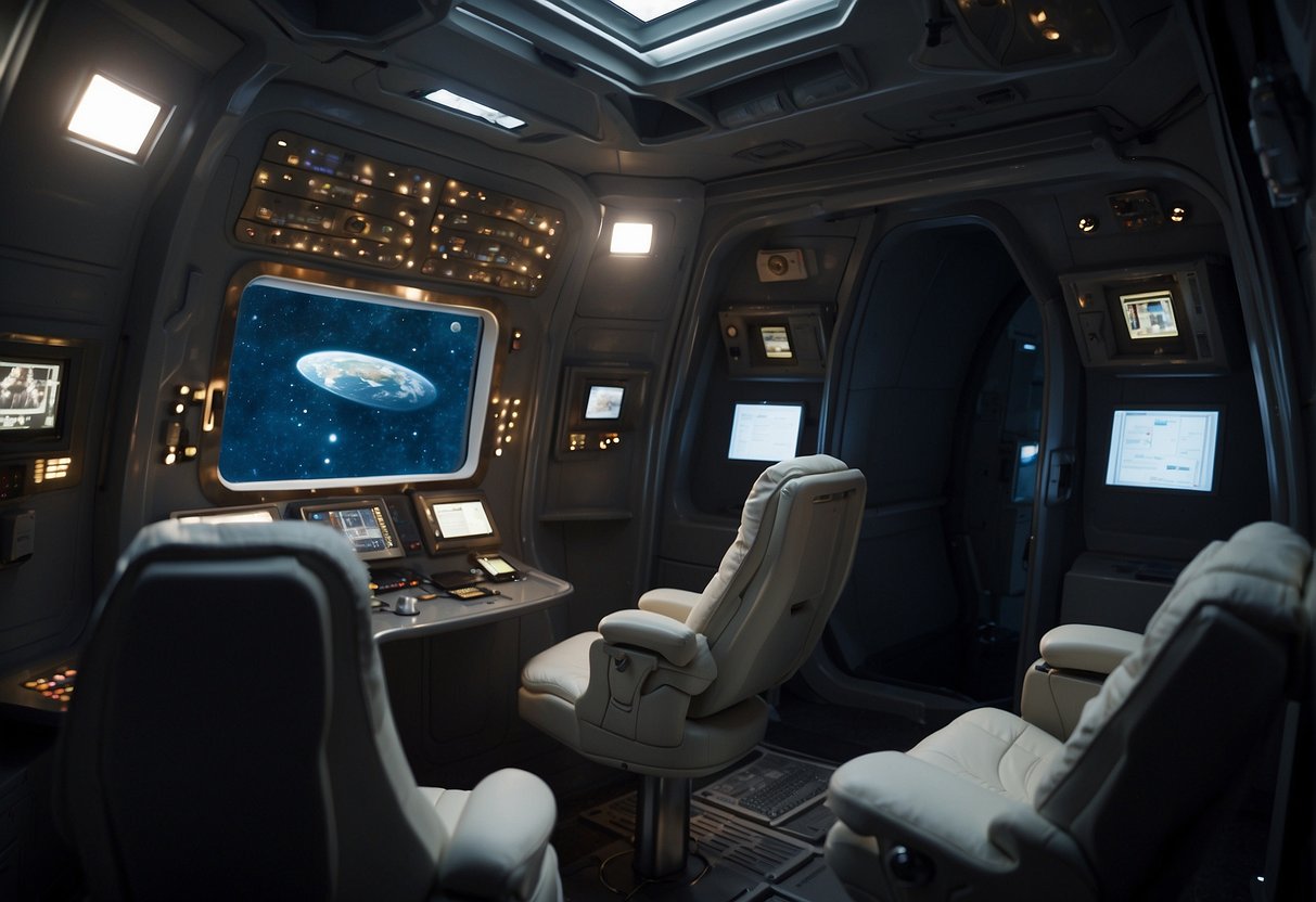 The space habitat's systems hum with activity, ensuring cabin pressure maintains Earth-like conditions. Redundancies stand ready to kick in, preserving the delicate balance of life within the spacecraft