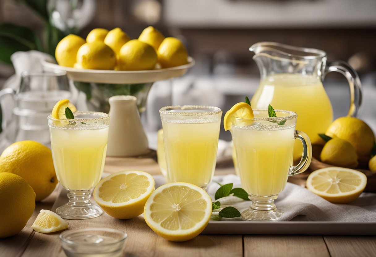 A table displays 17 lemonade-inspired desserts, with a pitcher of old lemonade juice nearby