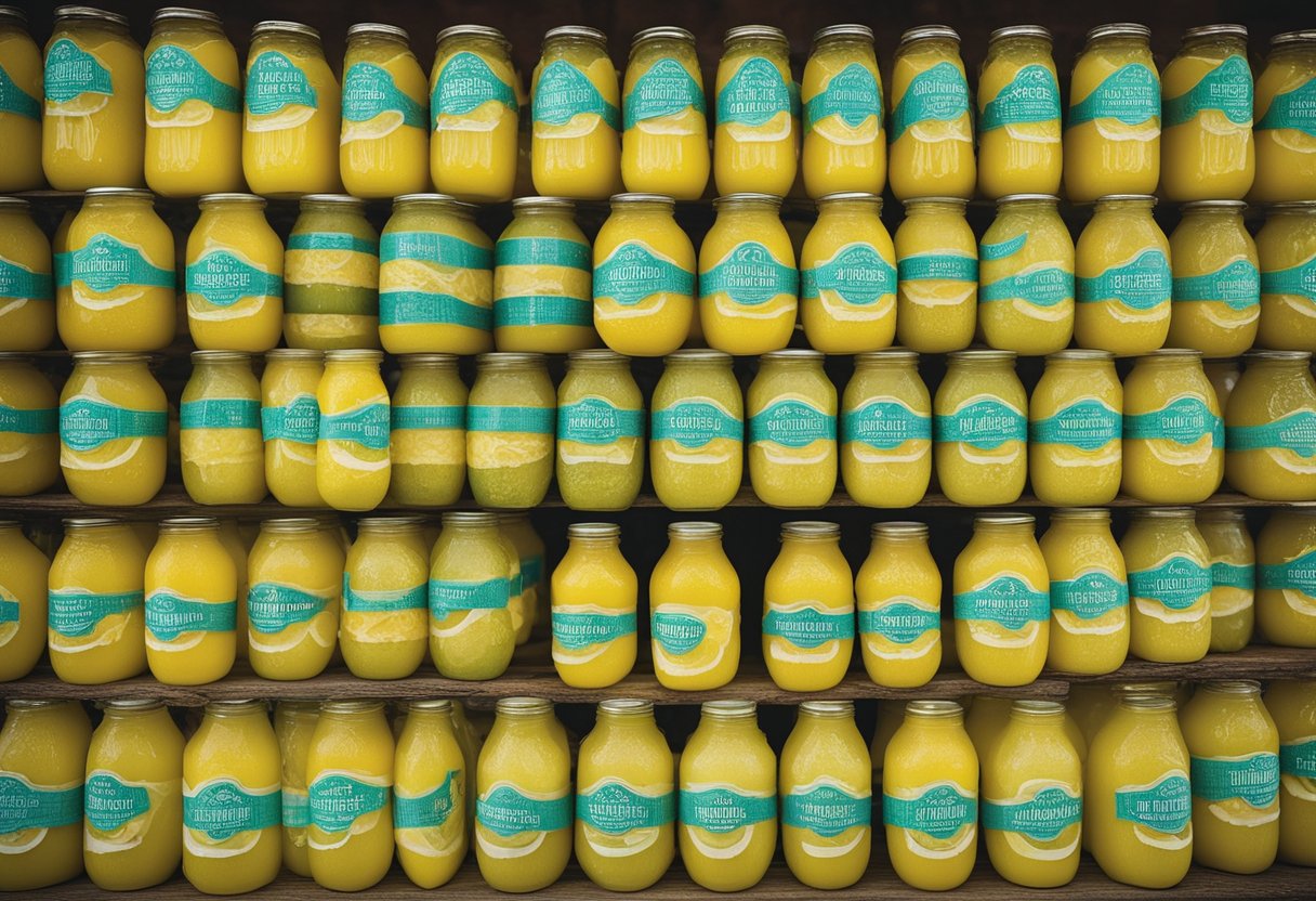 A table displays 17 international lemonade recipes with old lemonade juice bottles