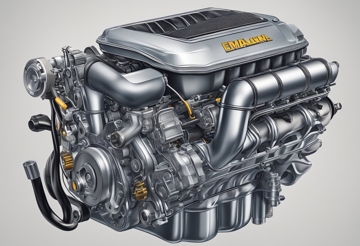 A car engine with a labeled cylinder 6, emitting smoke and showing signs of malfunction