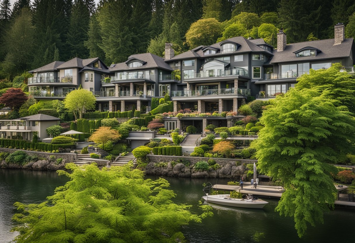 Mercer Island, WA: affluent, suburban, lush greenery, waterfront homes, and a close-knit community