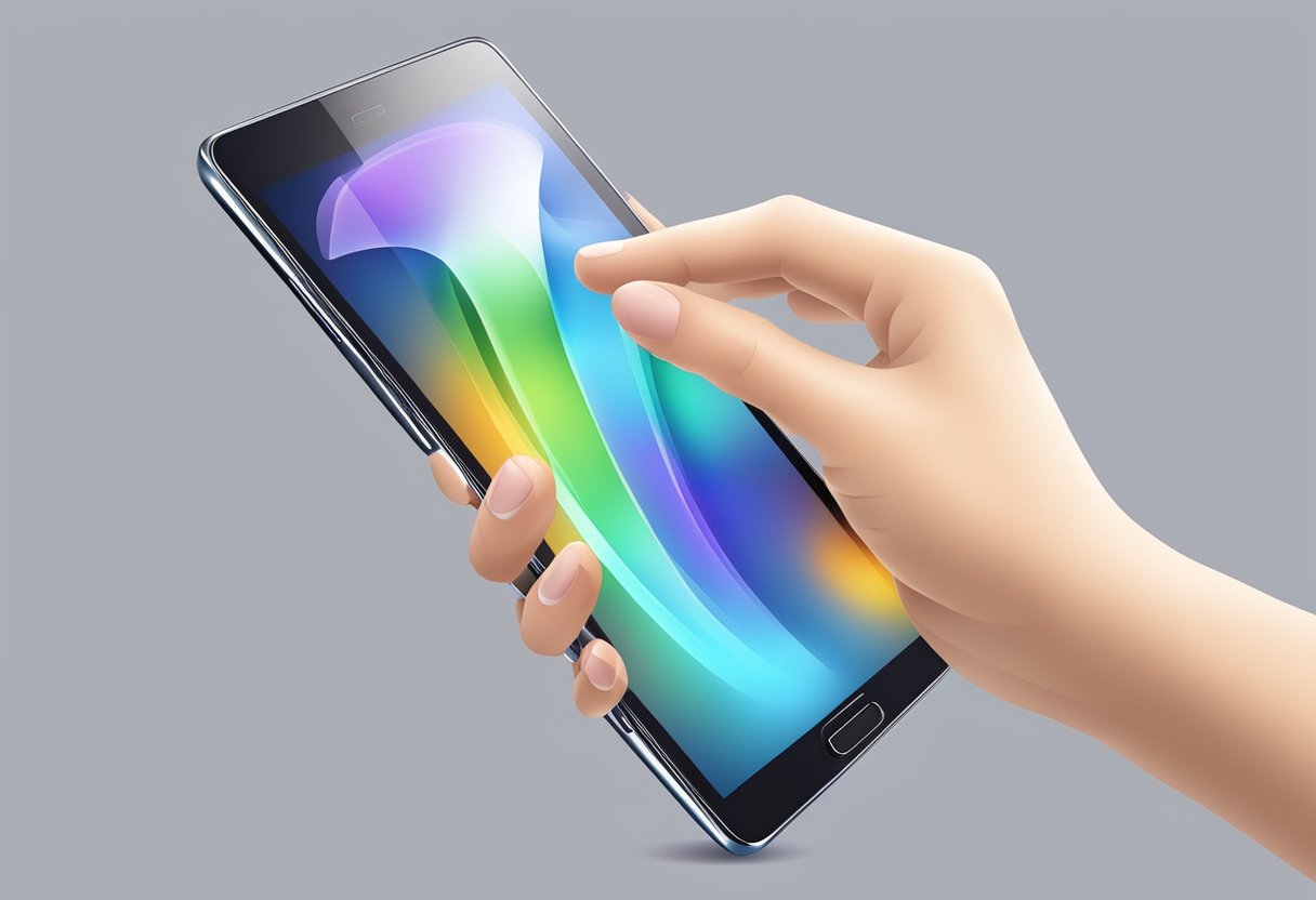 Fingers swipe across capacitive touch screen phones