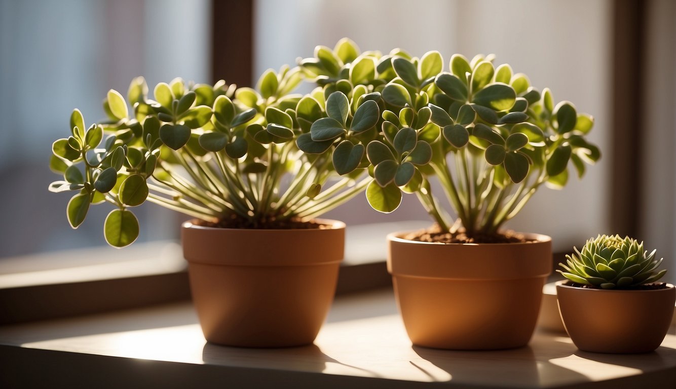 A pincushion peperomia plant sits in a bright, airy room, nestled in a terracotta pot.

Sunlight filters through the window, casting a warm glow on the plant's unique, cylindrical leaves