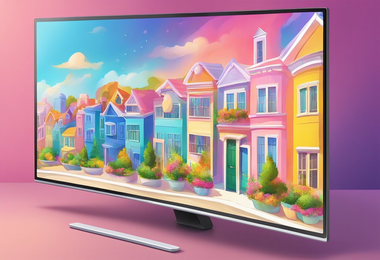 A 32-inch capacitive touch screen displaying vibrant colors and smooth, responsive touch interactions