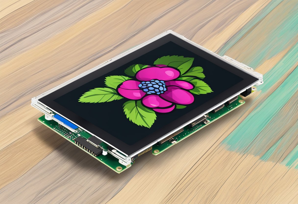 A 7" LCD touch screen for Raspberry Pi, displaying a clear and vibrant image with responsive touch functionality
