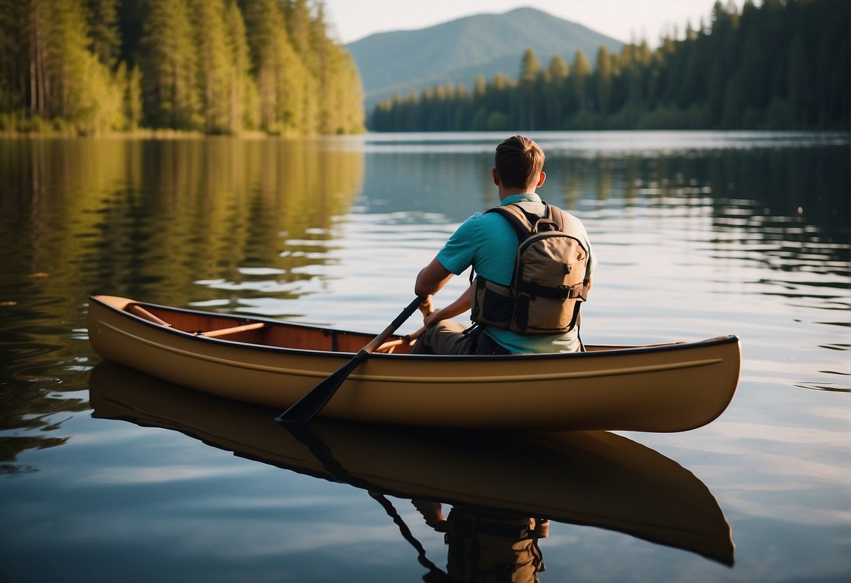 A flat back canoe glides through calm waters, showcasing its utility and versatility for various outdoor activities