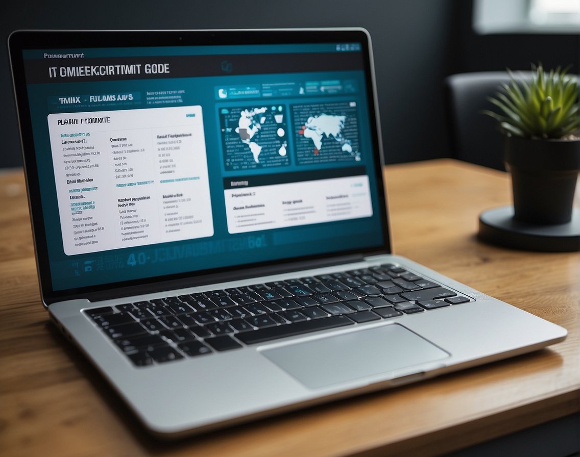 A computer screen displaying a comprehensive IT recruitment guide with various job listings, skill requirements, and contact information